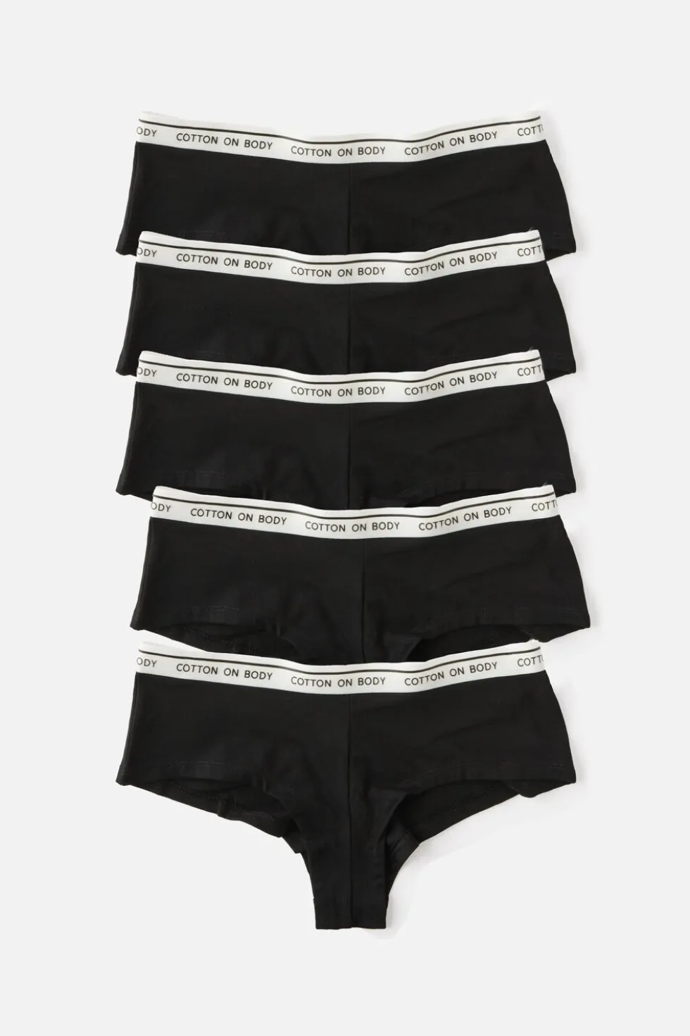 5 Pack Branded Cotton Cheeky Boyshort