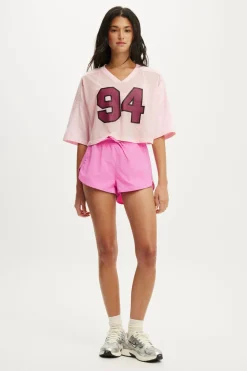 Active Mesh Cropped Graphic Tee
