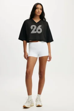 Active Mesh Cropped Graphic Tee
