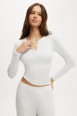 Airy Soft Henley Long Sleeve