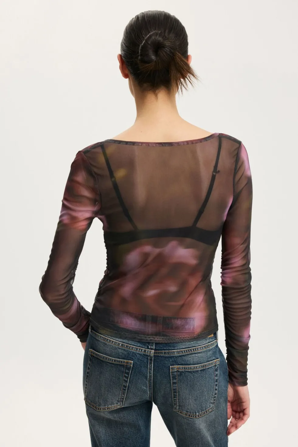 Alix Mesh Button Through Long Sleeve