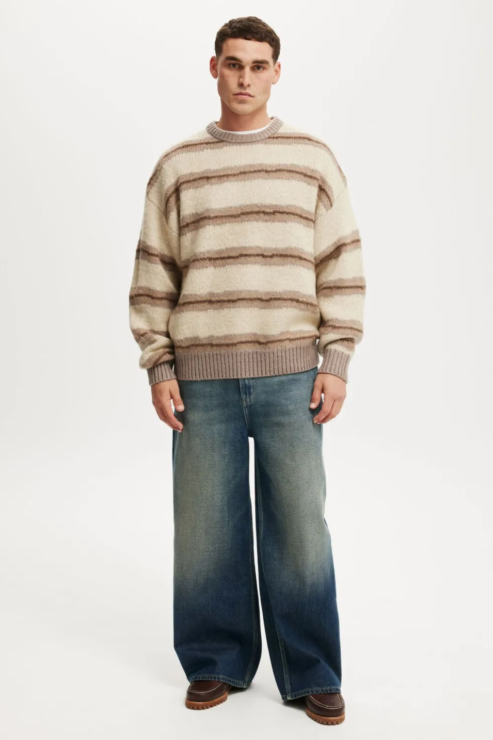 Box Fit Fuzzy Crew Knit
