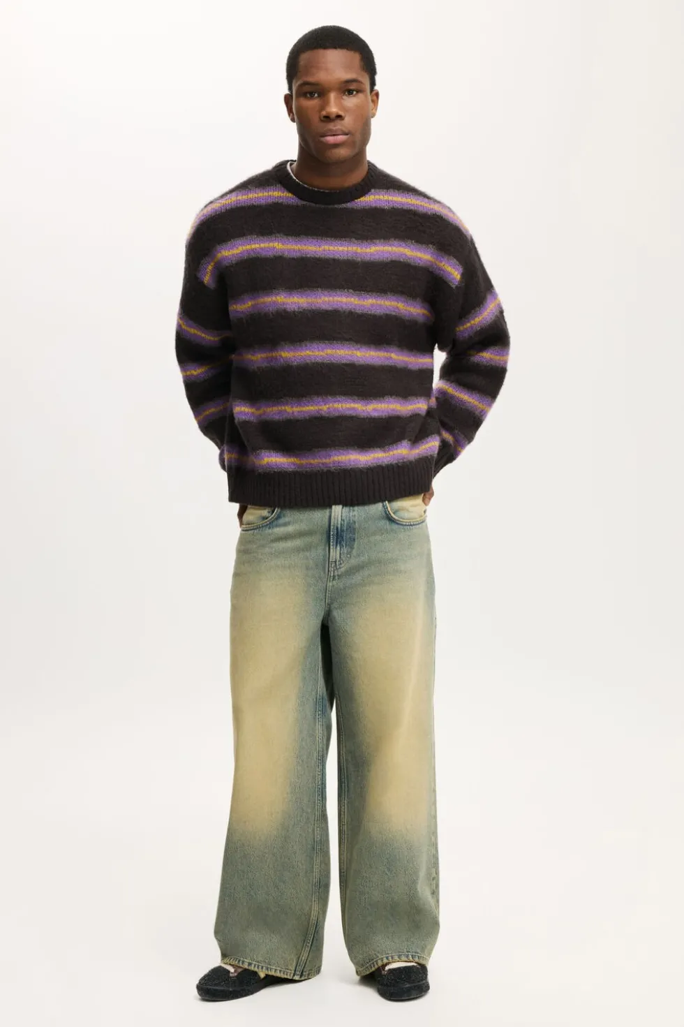 Box Fit Fuzzy Crew Knit