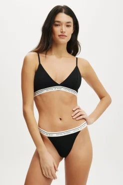 Branded Cotton Cross Over Bralette