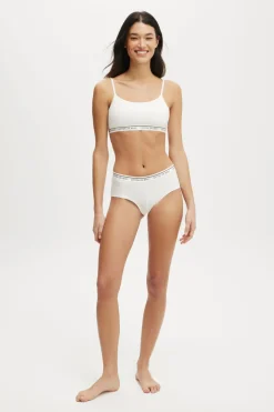 Branded Cotton Scoop Bralette