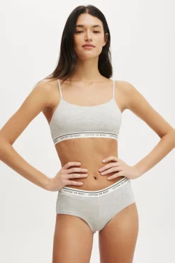 Branded Cotton Scoop Bralette