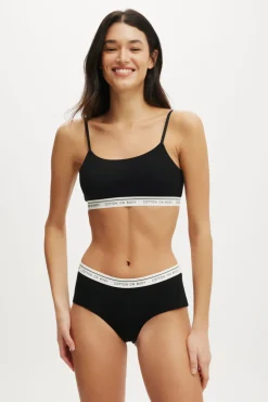 Branded Cotton Scoop Bralette