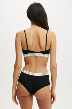 Branded Cotton Scoop Bralette