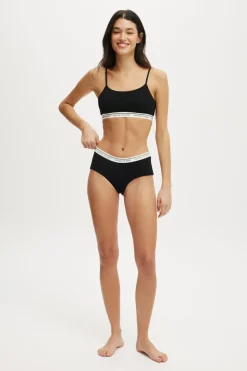 Branded Cotton Scoop Bralette
