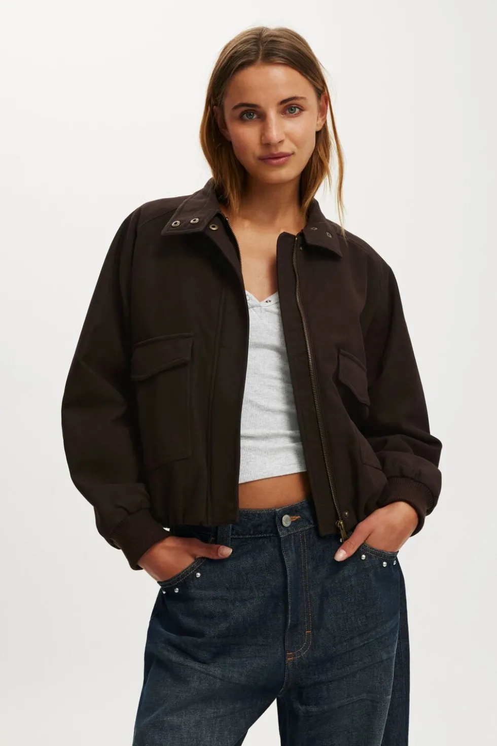 Clover Funnel Neck Bomber
