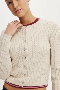 Cotton Crew Neck Cardigan
