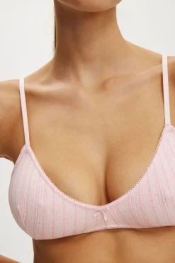 Cotton Pointelle Triangle Padded Bralette