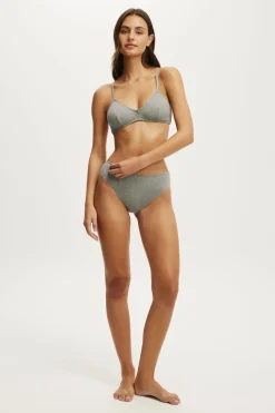 Cotton Pointelle Triangle Padded Bralette