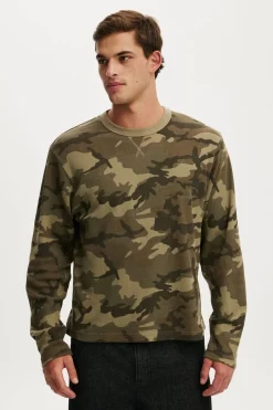Cropped Fit Textured Long Sleeve