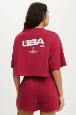Cropped Graphic Sporty Tee
