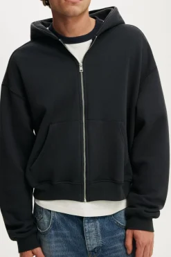 Cropped Zip Up Hoodie