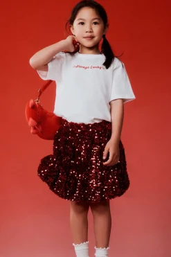 Daisy Embellished Bow Bubble Skirt