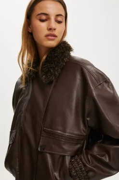 Darcy Faux Leather Bomber