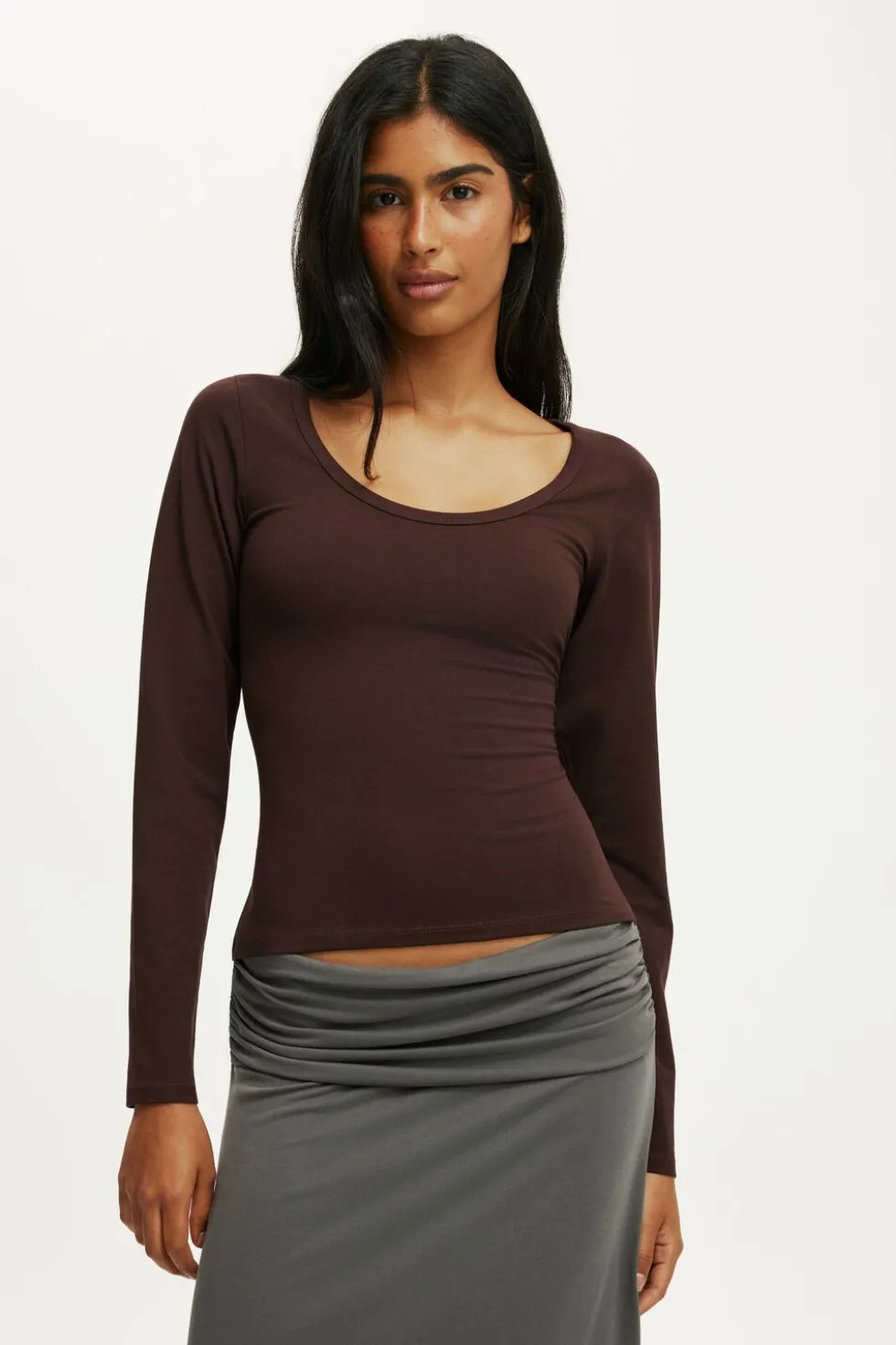 Everyday Smooth Scoop Neck Long Sleeve