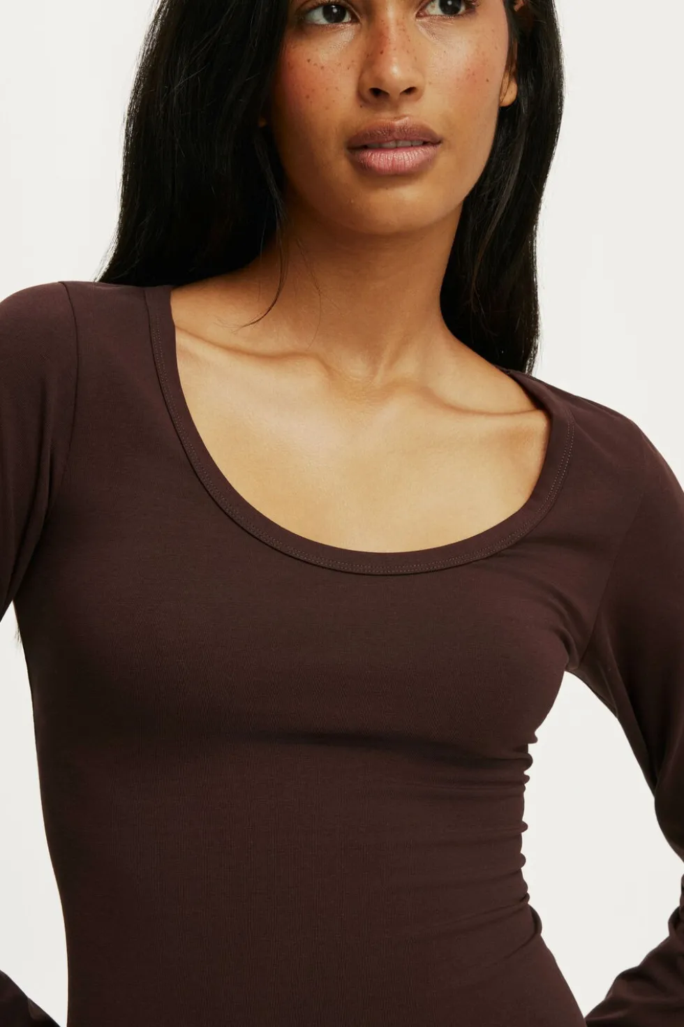 Everyday Smooth Scoop Neck Long Sleeve