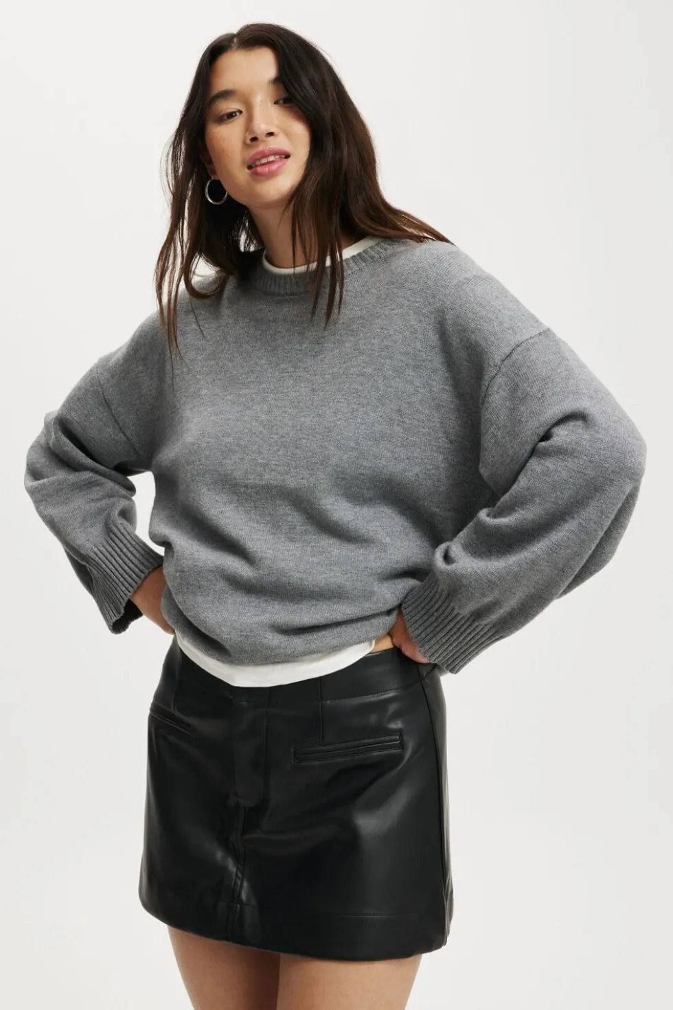 Faux Leather Mini Skirt Nth