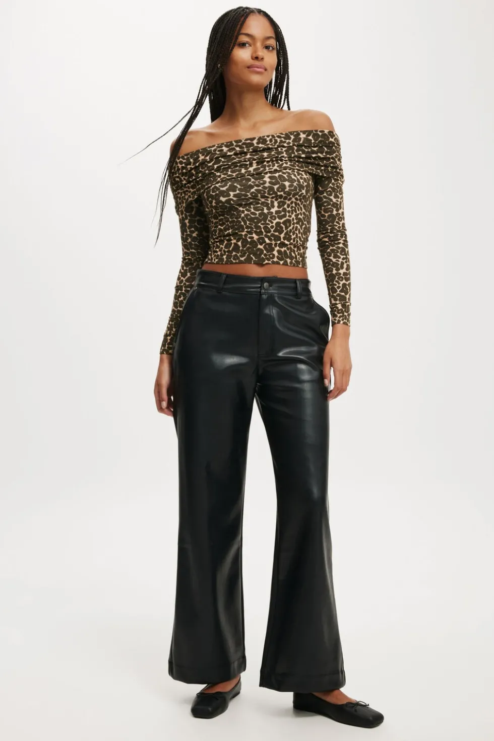 Faux Leather Wide Leg Pant
