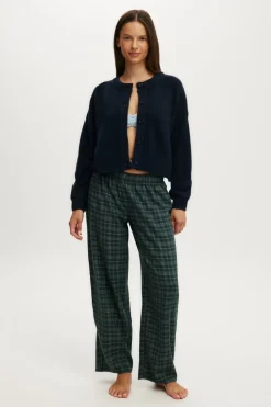 Flannel Barrel Leg Pant