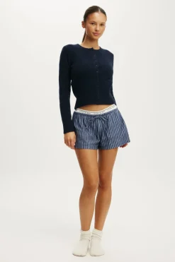 Fluffy Fitted Knit Cardi