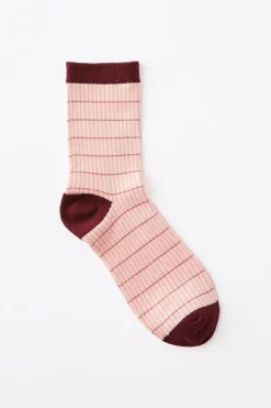 Grid Pattern Crew Sock