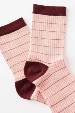 Grid Pattern Crew Sock