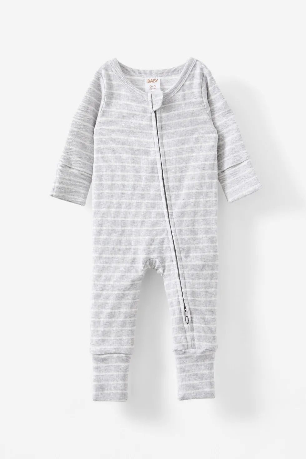 Growie Long Sleeve Rib All In One Romper