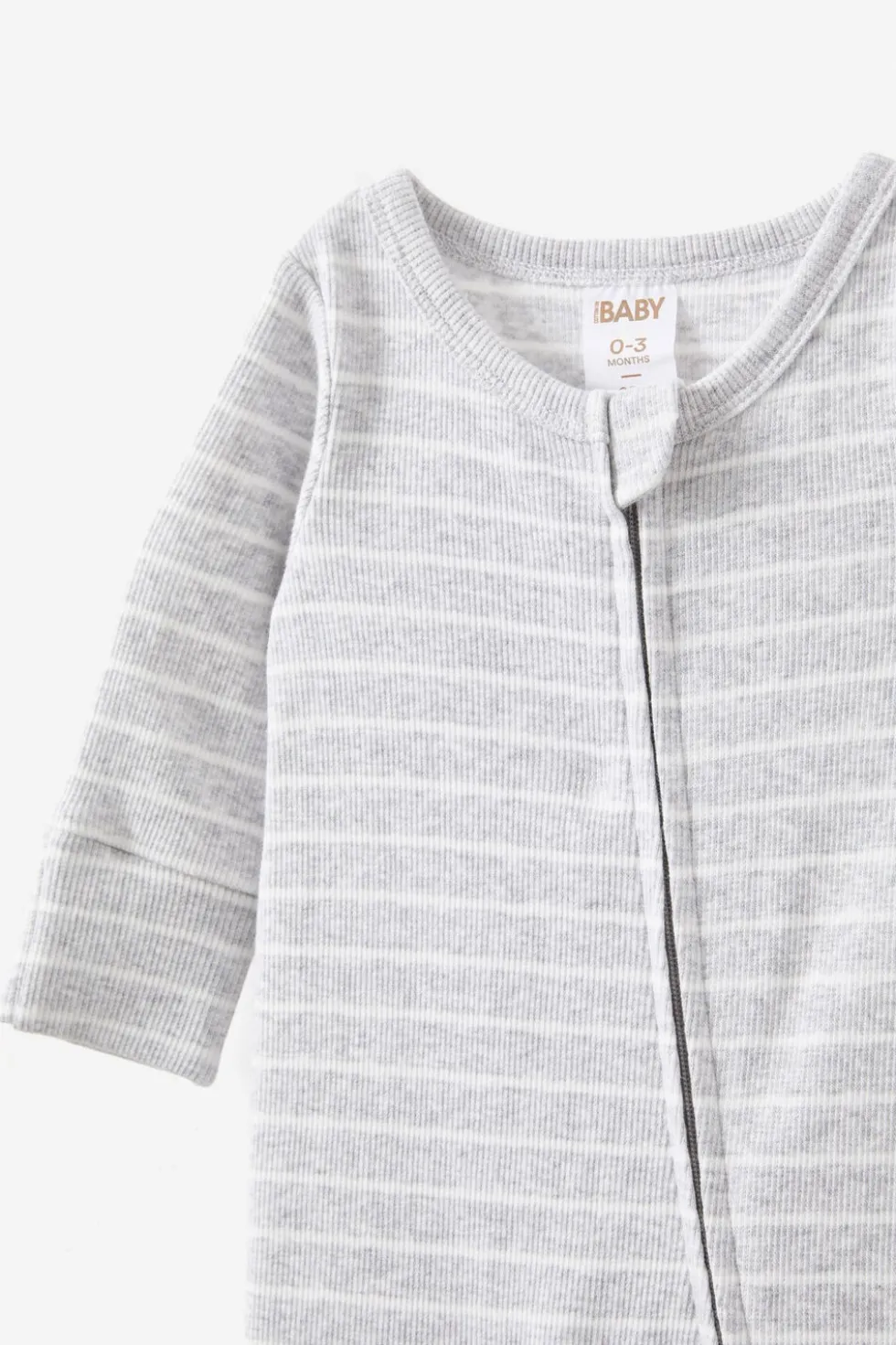 Growie Long Sleeve Rib All In One Romper