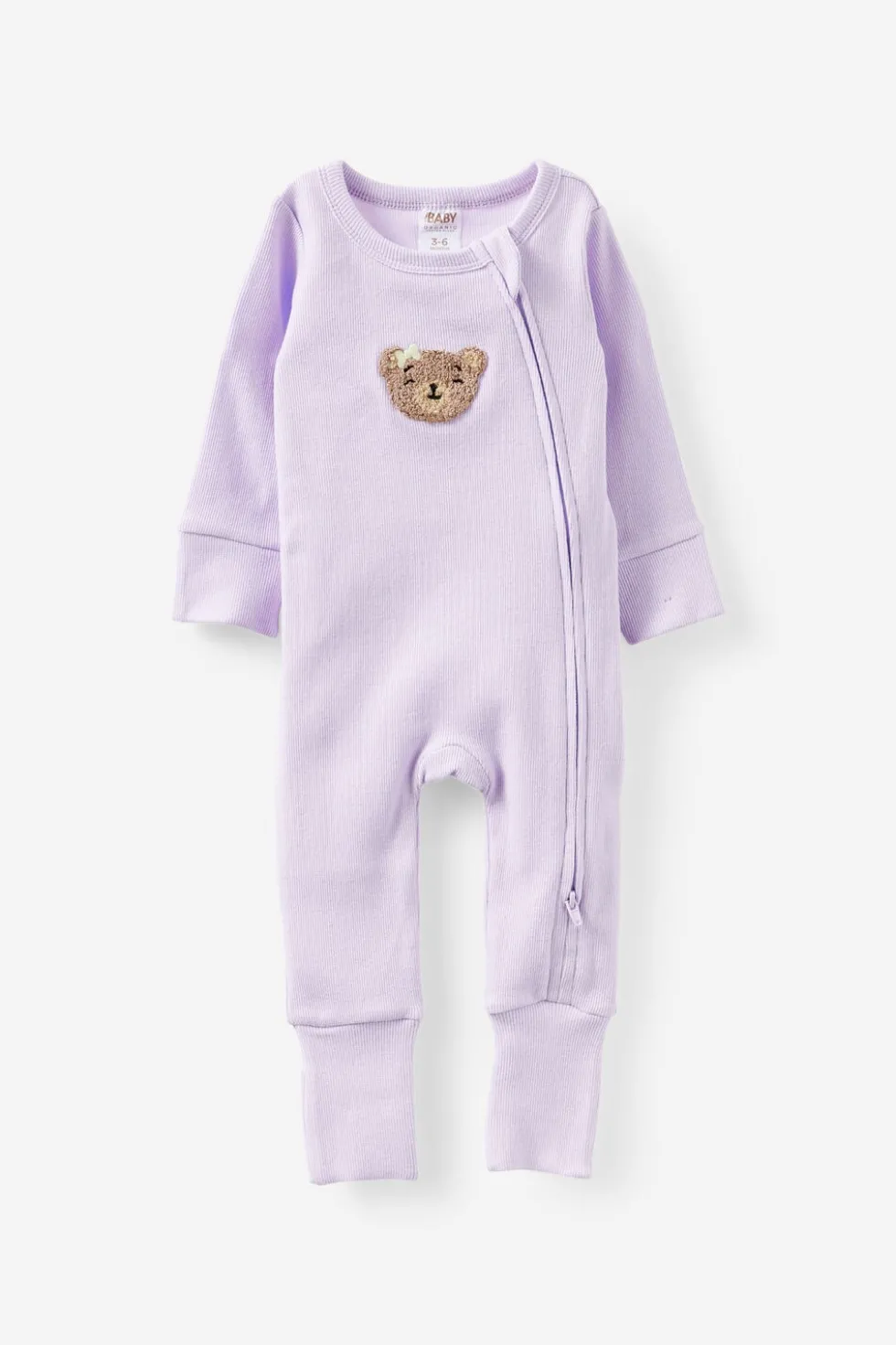 Growie Long Sleeve Rib All In One Romper