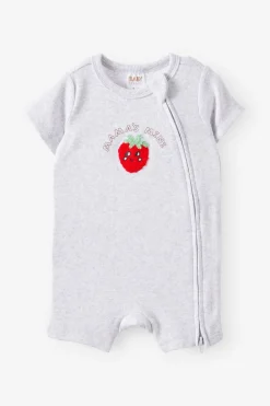 Growie Short Sleeve Zip All In One Romper