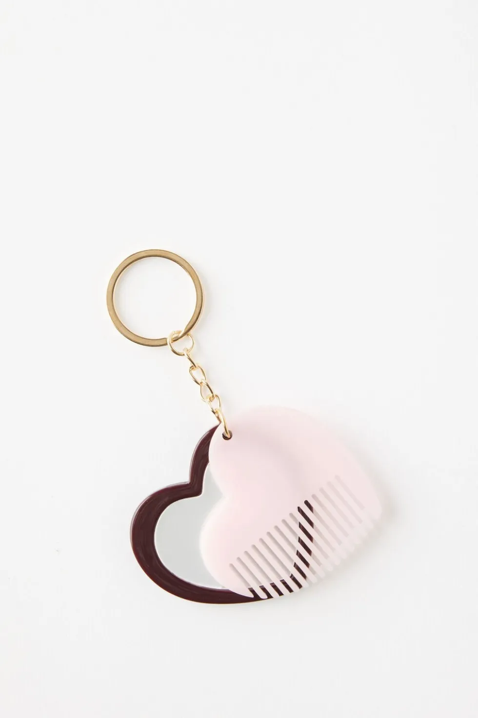 Heart Mirror And Comb Keychain
