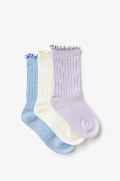 Kids 3Pk Sparkle Socks