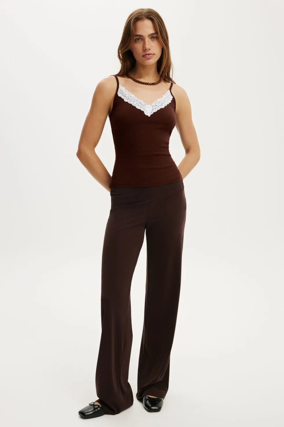 Lace Trim Longline Cami