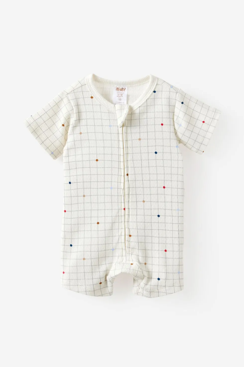 Littlie Organic Short Sleeve Zip All In One Romper