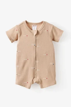 Littlie Organic Short Sleeve Zip All In One Romper