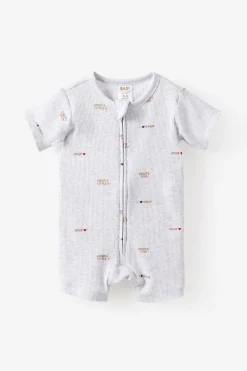 Littlie Organic Short Sleeve Zip All In One Romper