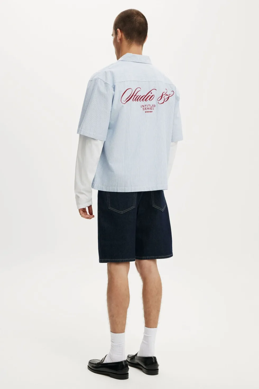 Loose Straight Denim Short