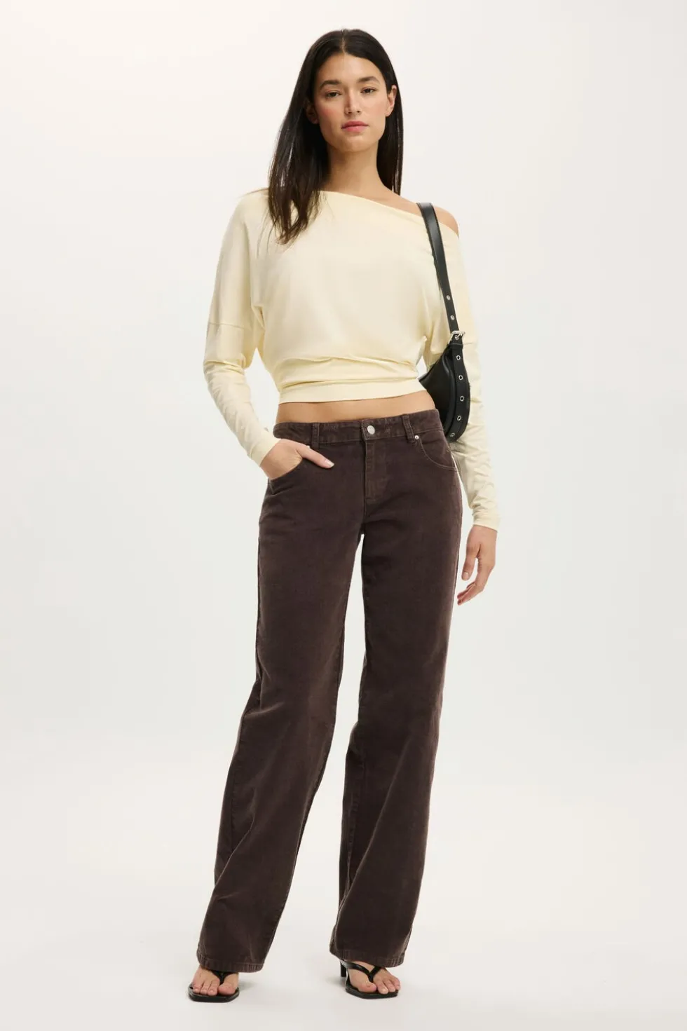 Low Rise Straight Cord Pant