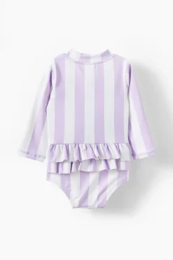 Lucy Long Sleeve Ruffle Back Swimsuit