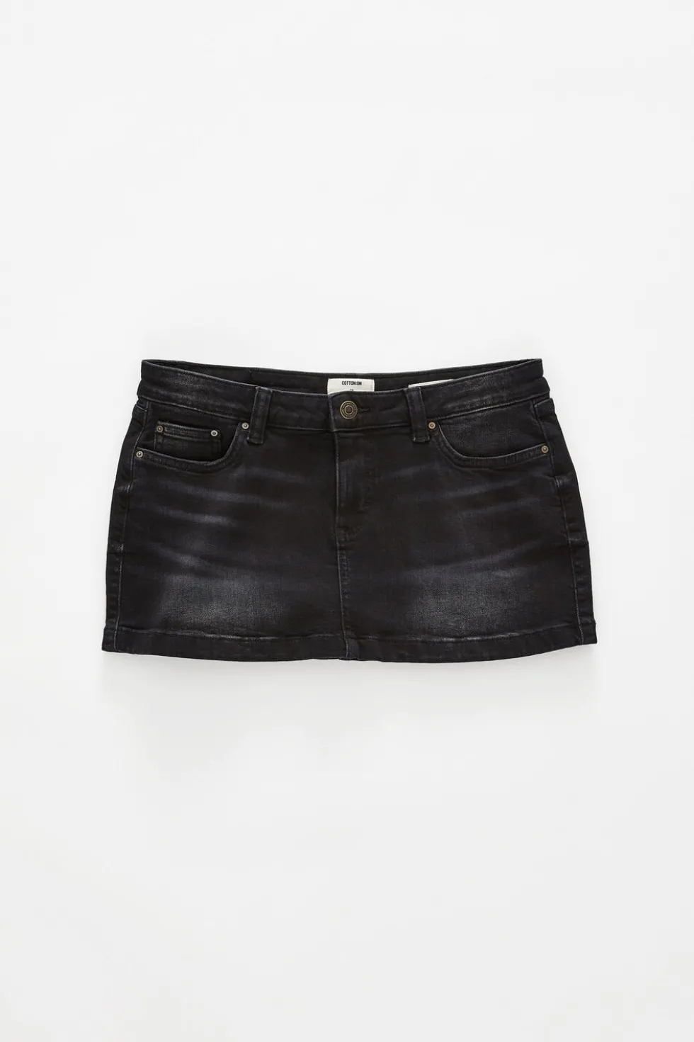 Micro Low Denim Skirt