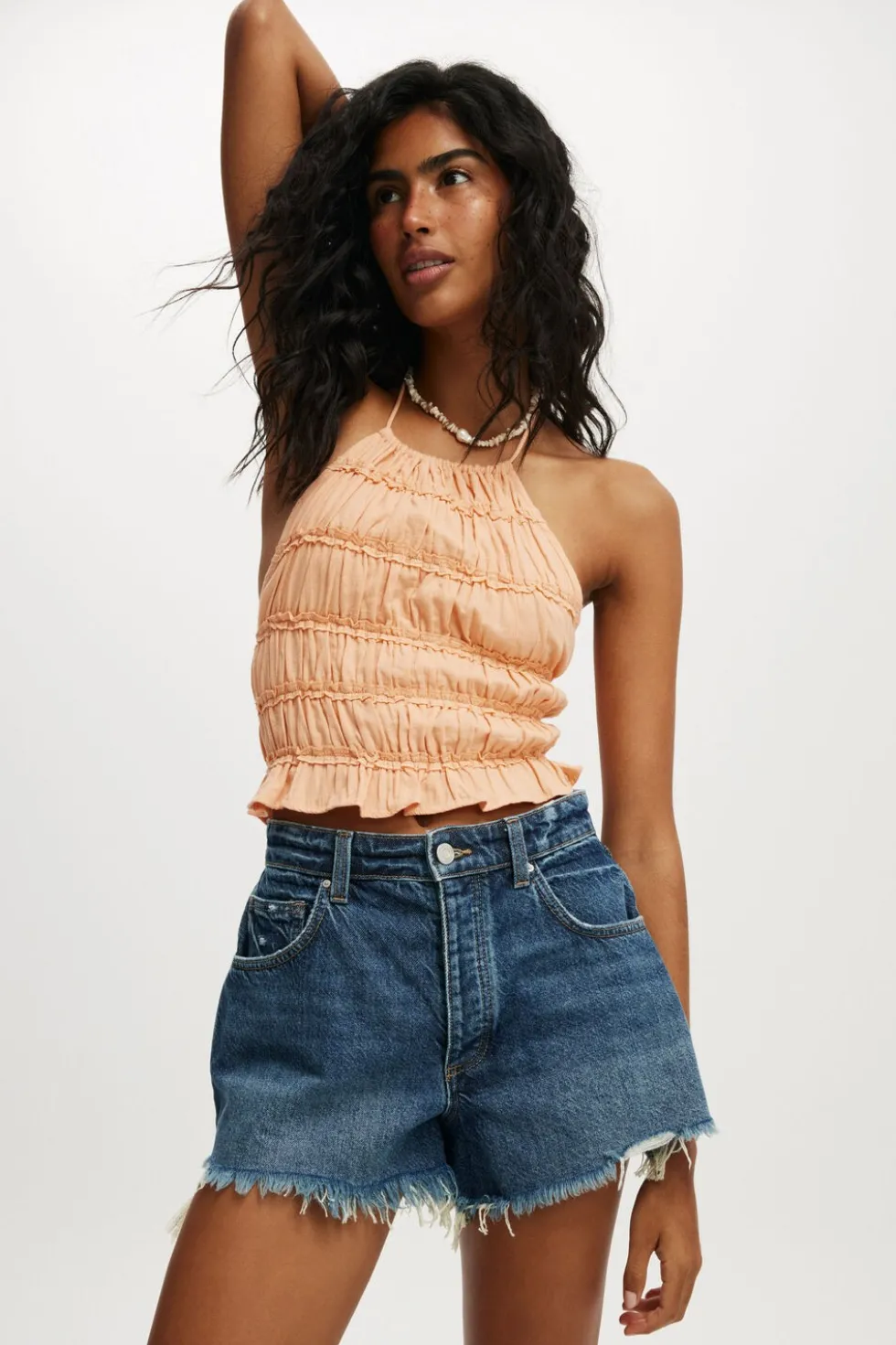 Multi Frill Detail Halter Top