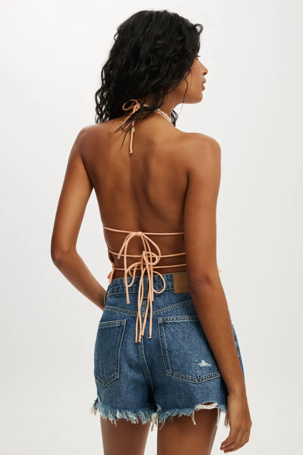 Multi Frill Detail Halter Top