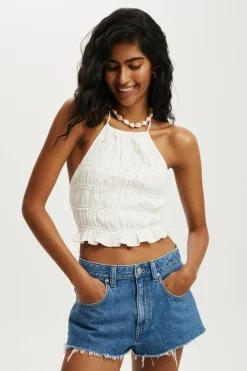 Multi Frill Detail Halter Top