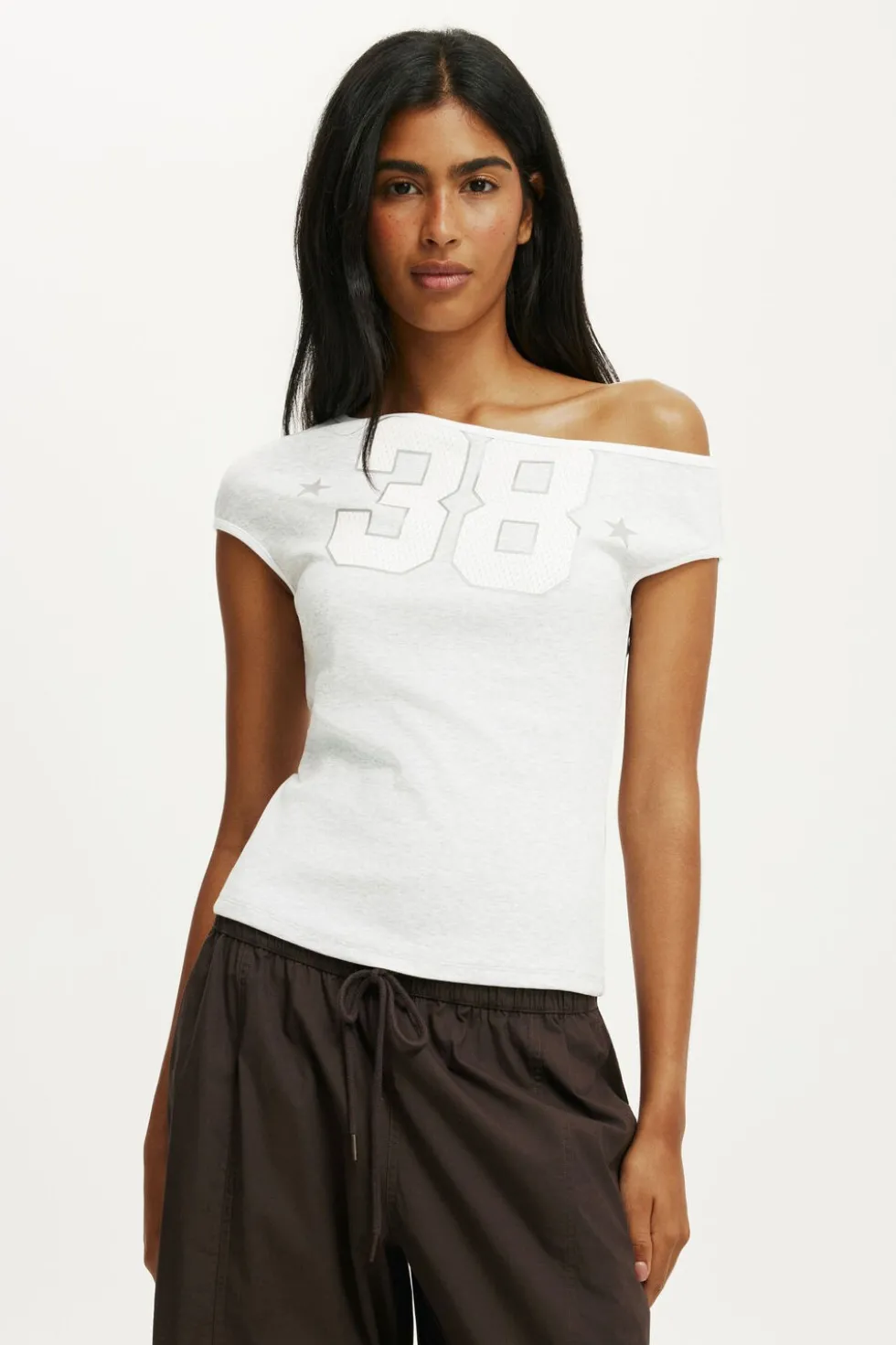 Off Shoulder Graphic Tee
