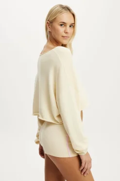 Off The Shoulder Cropped Knit
