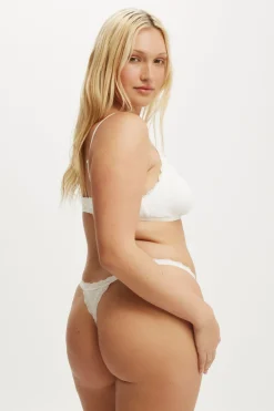 Organic Cotton Lace Thong Brief